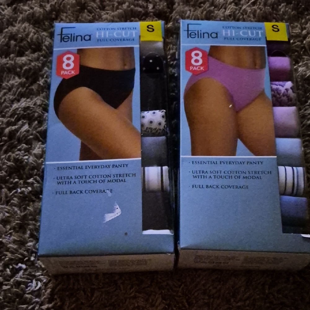 Felina Women Underwear 8-Pack  2 Set - Black and Purple